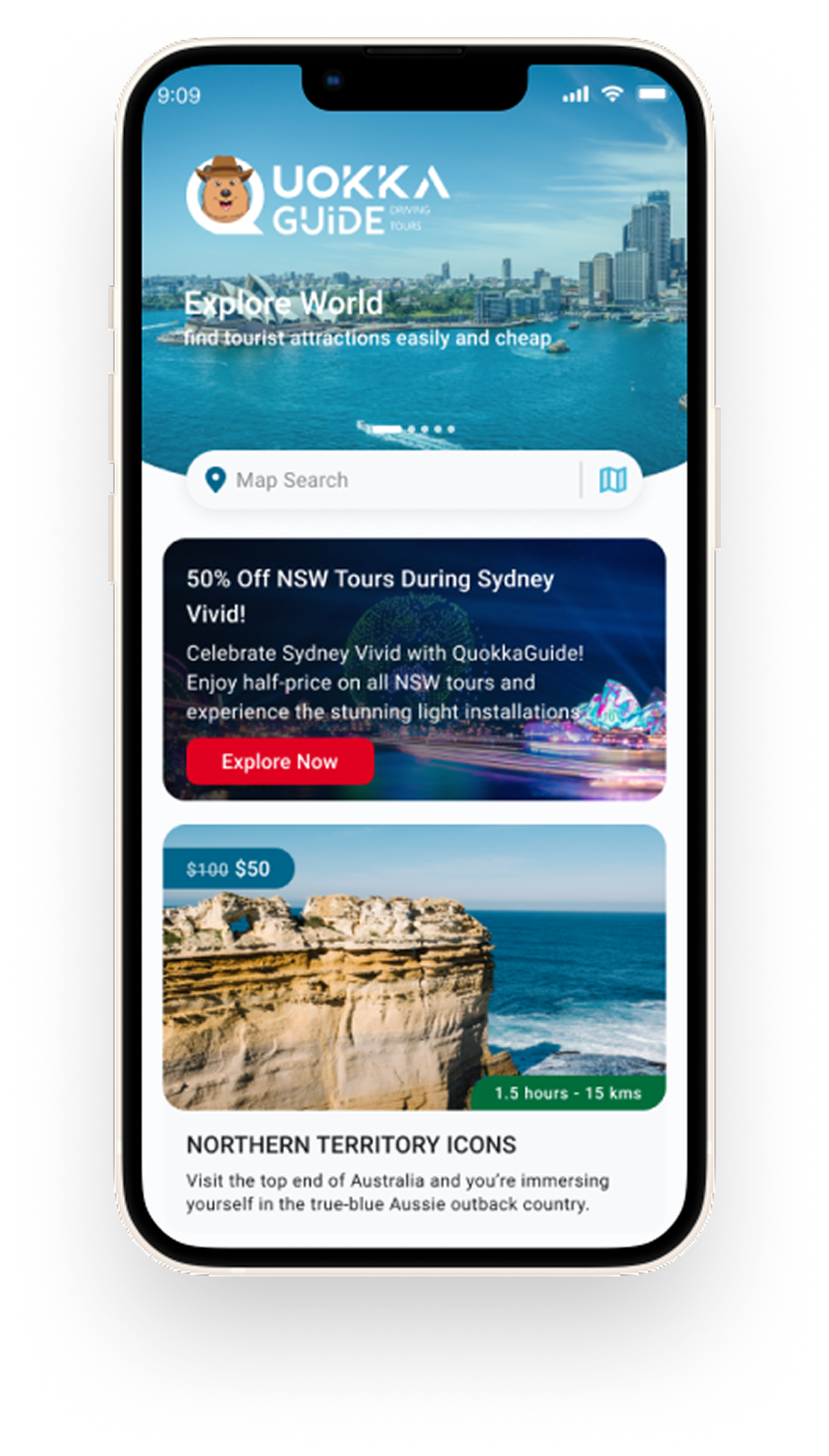 QuokkaGuide audio tour app — GPS-triggered stories for self-guided NSW driving tours